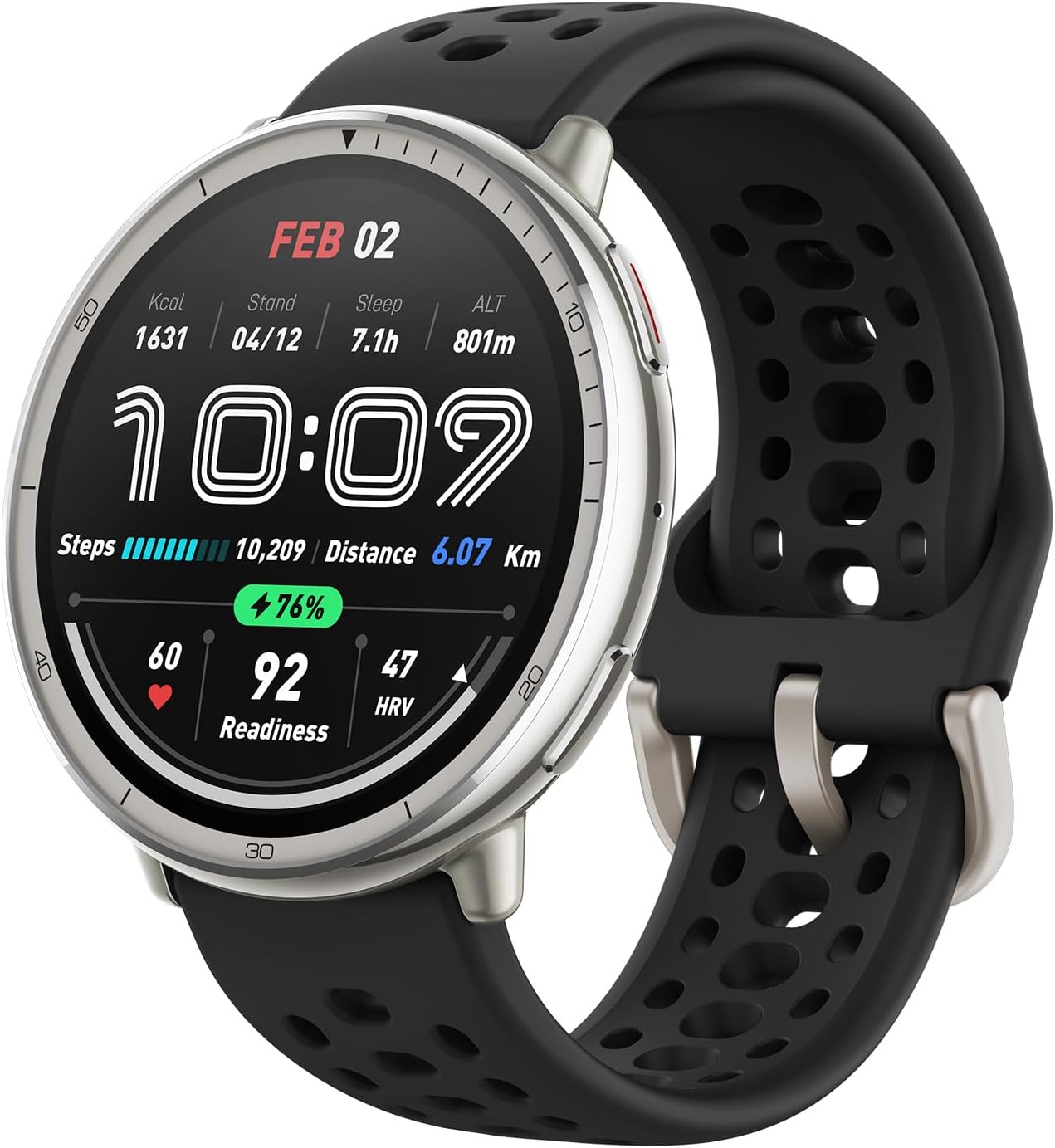 Amazfit Active 2 Reloj inteligente de 44 mm, resistente al agua.