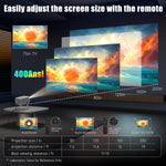 Proyector Native HD 1080P con soporte 4K, WiFi 6, Bluetooth.