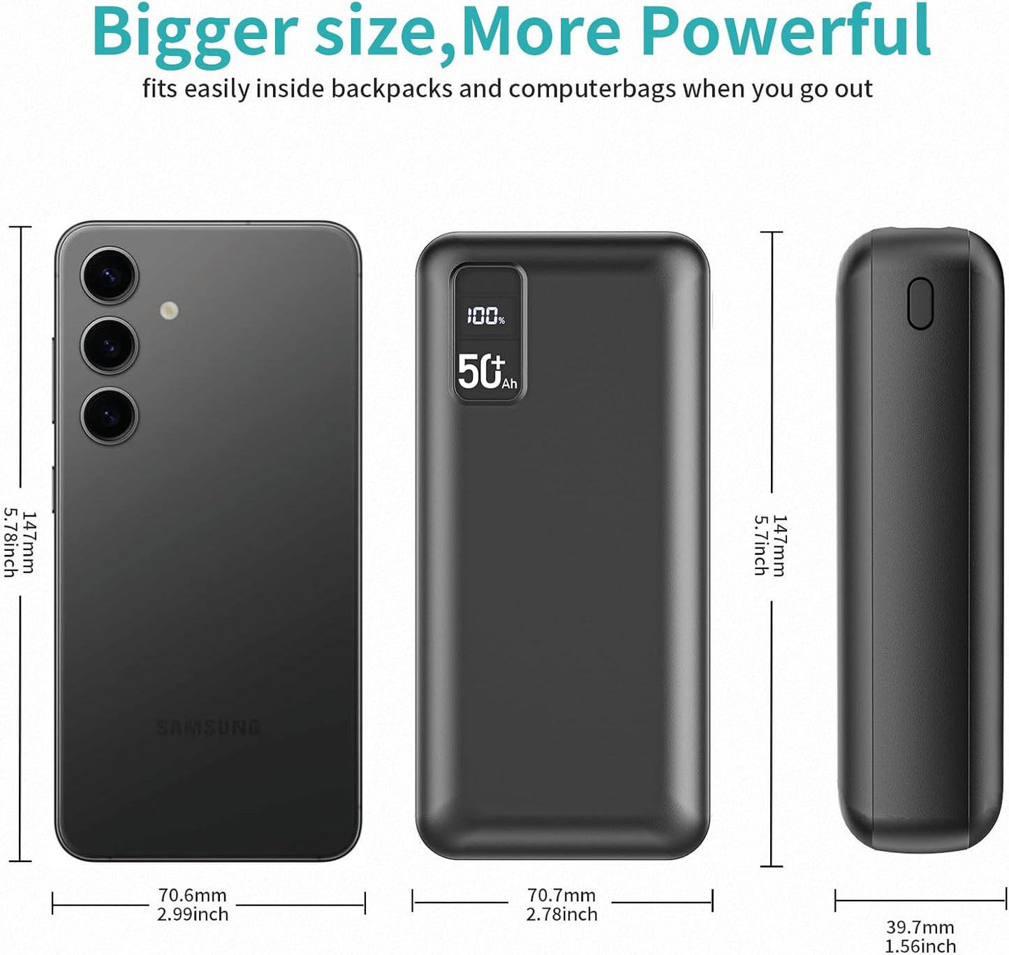 Power Bank 50000mAh 22.5W Cargador portátil Y67