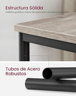 Mesa Auxiliar VASAGLE 3 Niveles Buró de Noche Industrial Beige Grisáceo