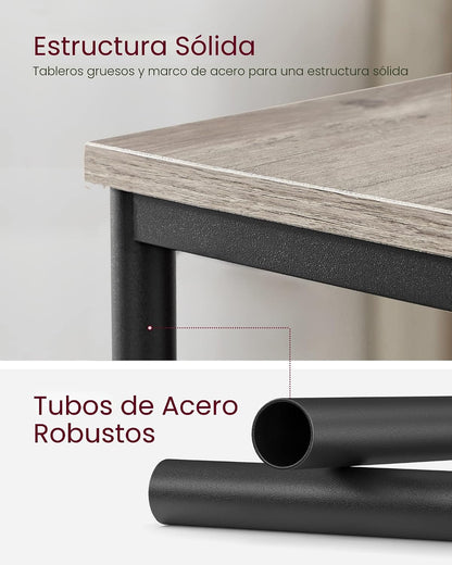 Mesa Auxiliar VASAGLE 3 Niveles Buró de Noche Industrial Beige Grisáceo