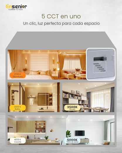 Paquete de 11 Luces LED, Ensenior, Empotrables de 4", Regulables,