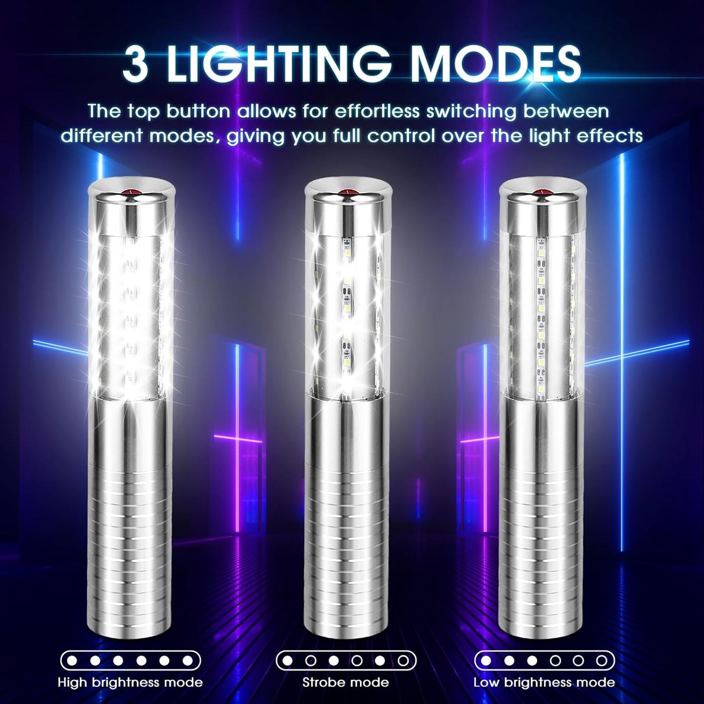 Luces LED estroboscópicas de bastón recargables, 4 Pack.(USADAS)