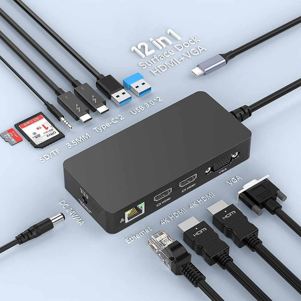 Base de expansión USB-C Estación de acoplamiento 12-1