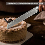 Cuchillo de pan profesional de alto carbono de 8 pulgadas.