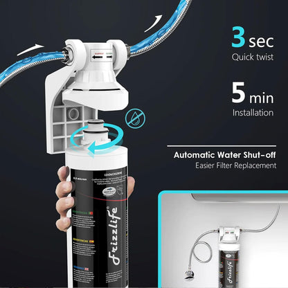 Sistema de filtro de agua, debajo del fregadero Frizzlife, 0,5 mic.