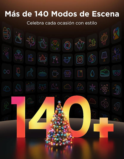 Cadena de Luces Navideñas Govee H6871, RGBWIC 30M, 140 Modos