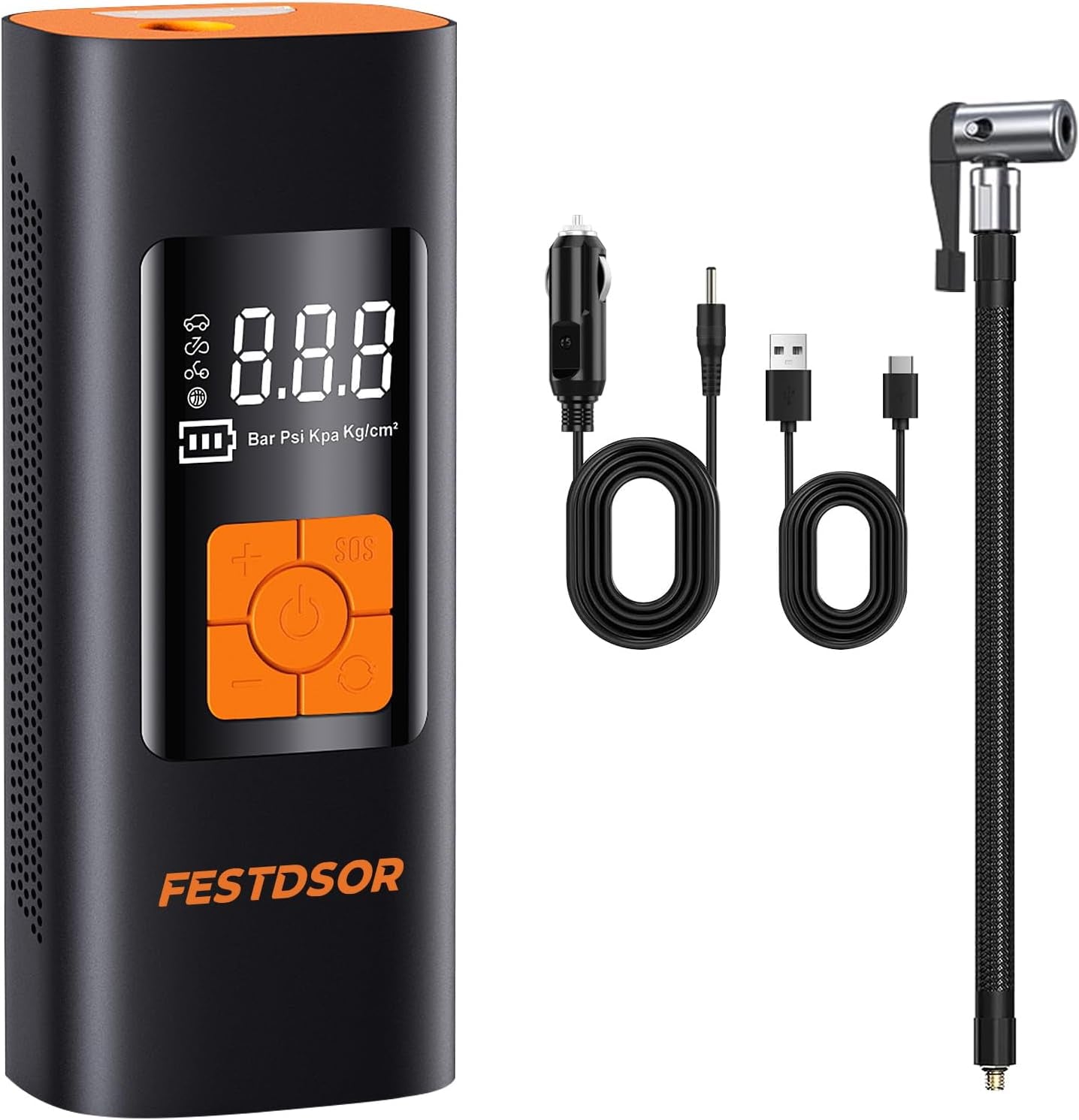 FESTDSOR - Inflador de neumáticos portátil, bomba de aire para neumáticos de coche.