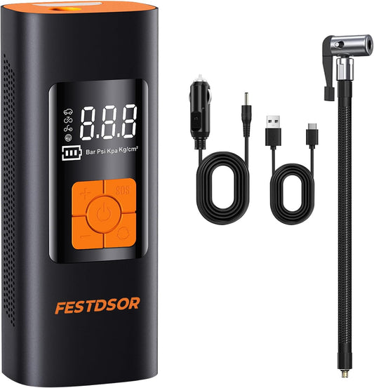 FESTDSOR - Inflador de neumáticos portátil, bomba de aire para neumáticos de coche.