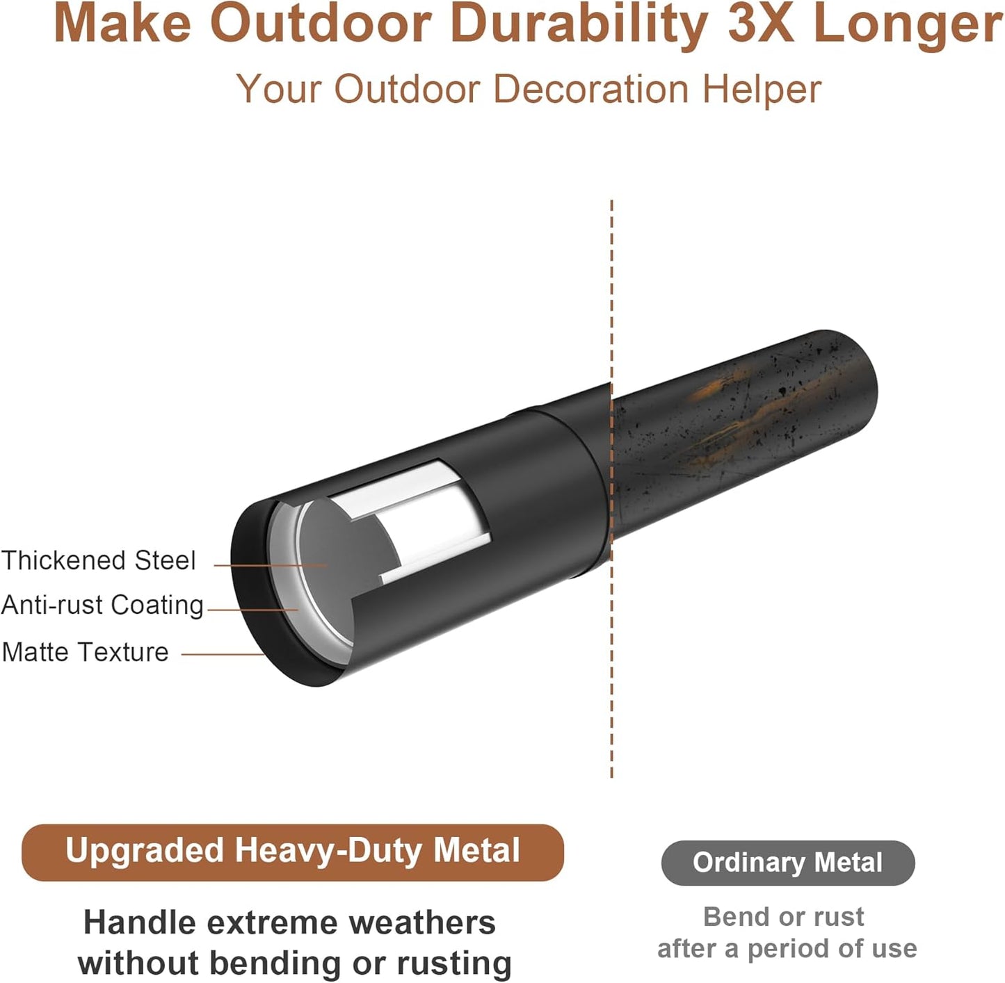 6 postes de luz de cadena para exteriores decoración patio