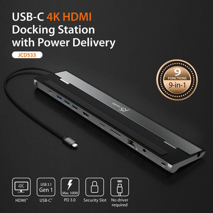 J5create Estación de acoplamiento USB-C 4K HDMI,para MacBook y Windows USB-C.