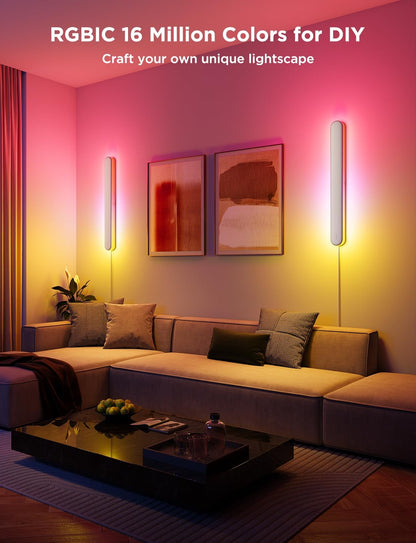 Juego de dos luces de montaje en pared Govee, Regulables (USADO)