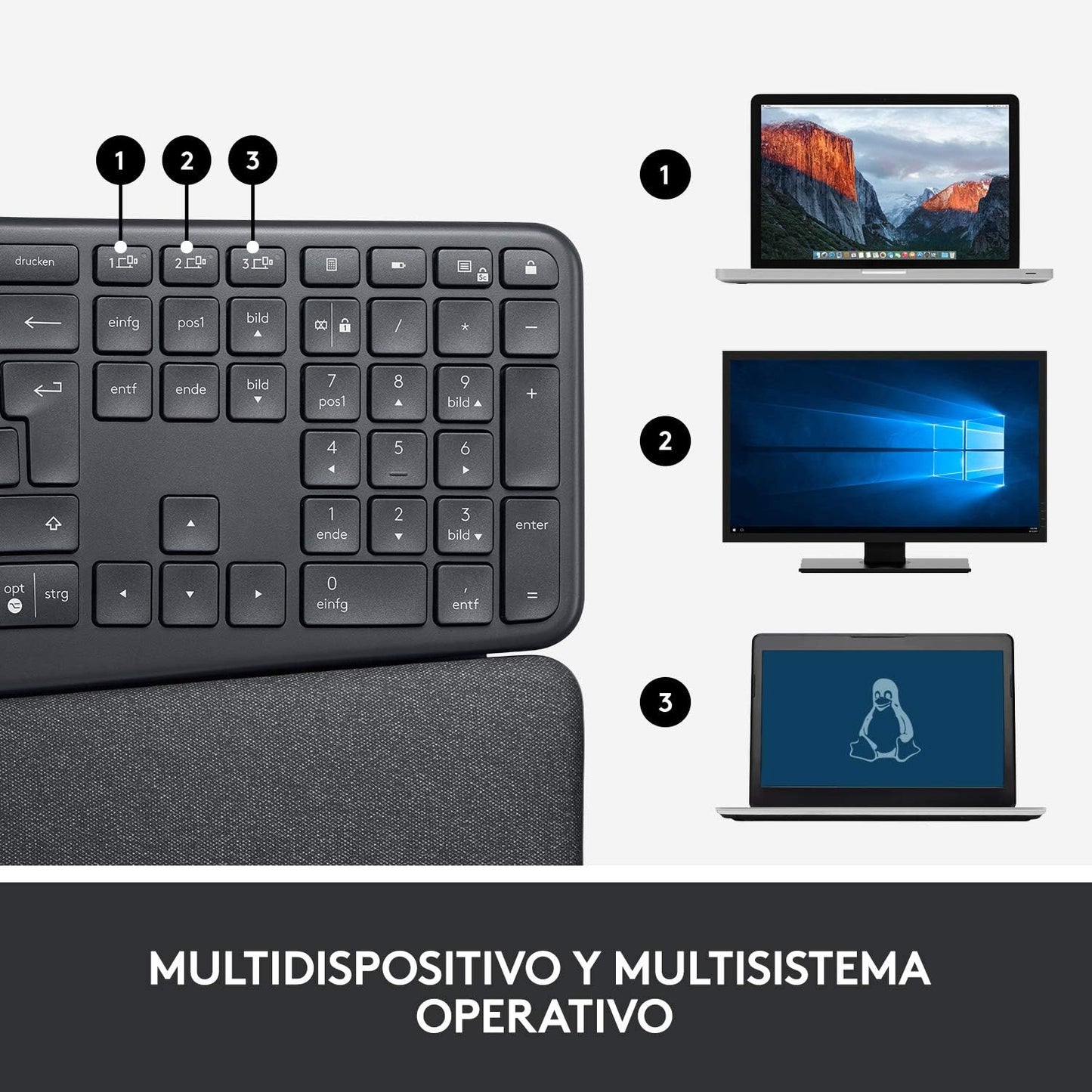 Logitech ERGO K860 inalámbrico y ergonómico