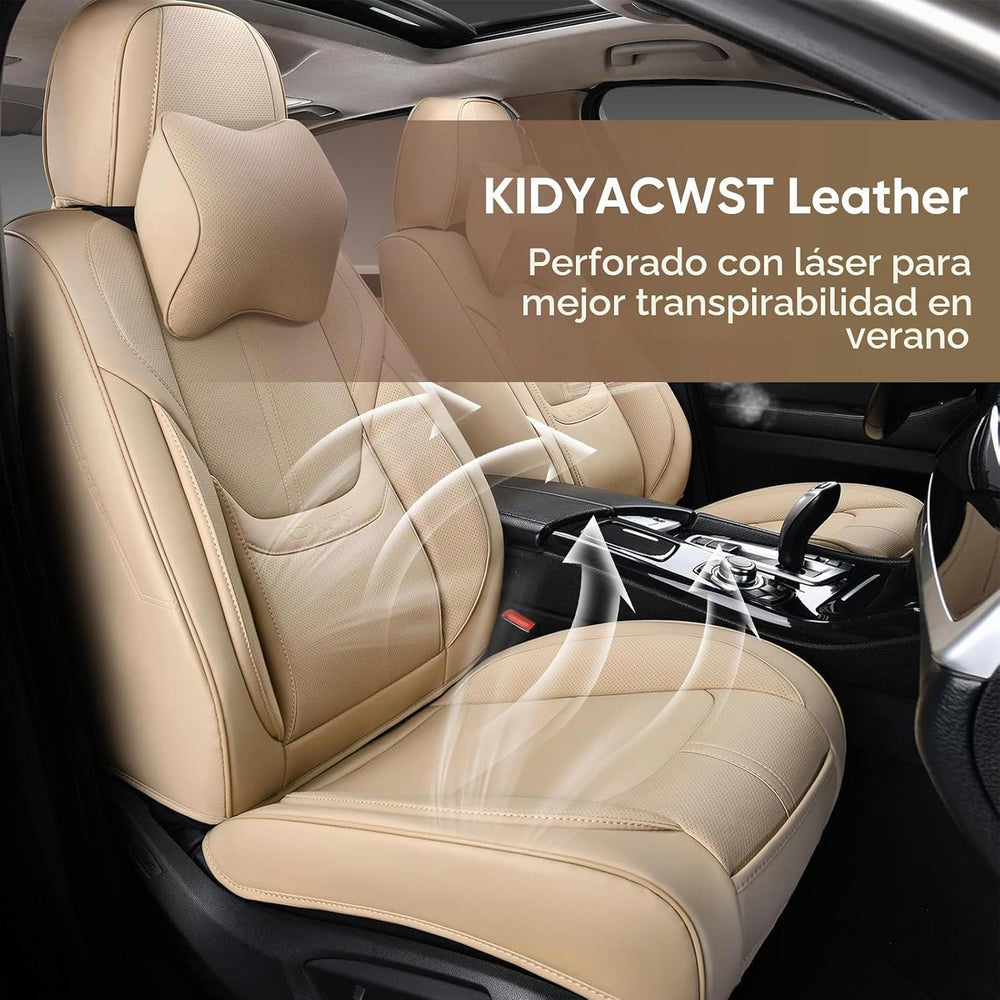 Fundas Asiento Automóviles KIDYACWST Beige Delanteras y Traseras