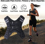 Chaleco de entrenamiento, con peso 5.5 Kgs, arena hierro.