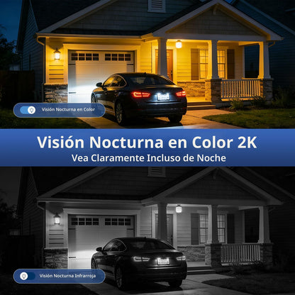 Cámaras Seguridad WiFi 2K Exterior IP65 Visión Nocturna