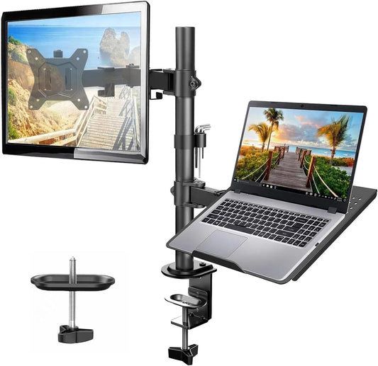 Soporte de monitor ajustable de escritorio para pantalla de 32" y laptop de 17 " HUANUO