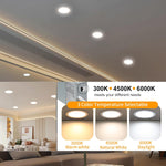 Luces LED Empotrables 8” Paquete 6 1800 lm Regulables 3K- 6K