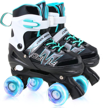 Patines ajustables Sowume, con ruedas que brillan, 10-13 USA.