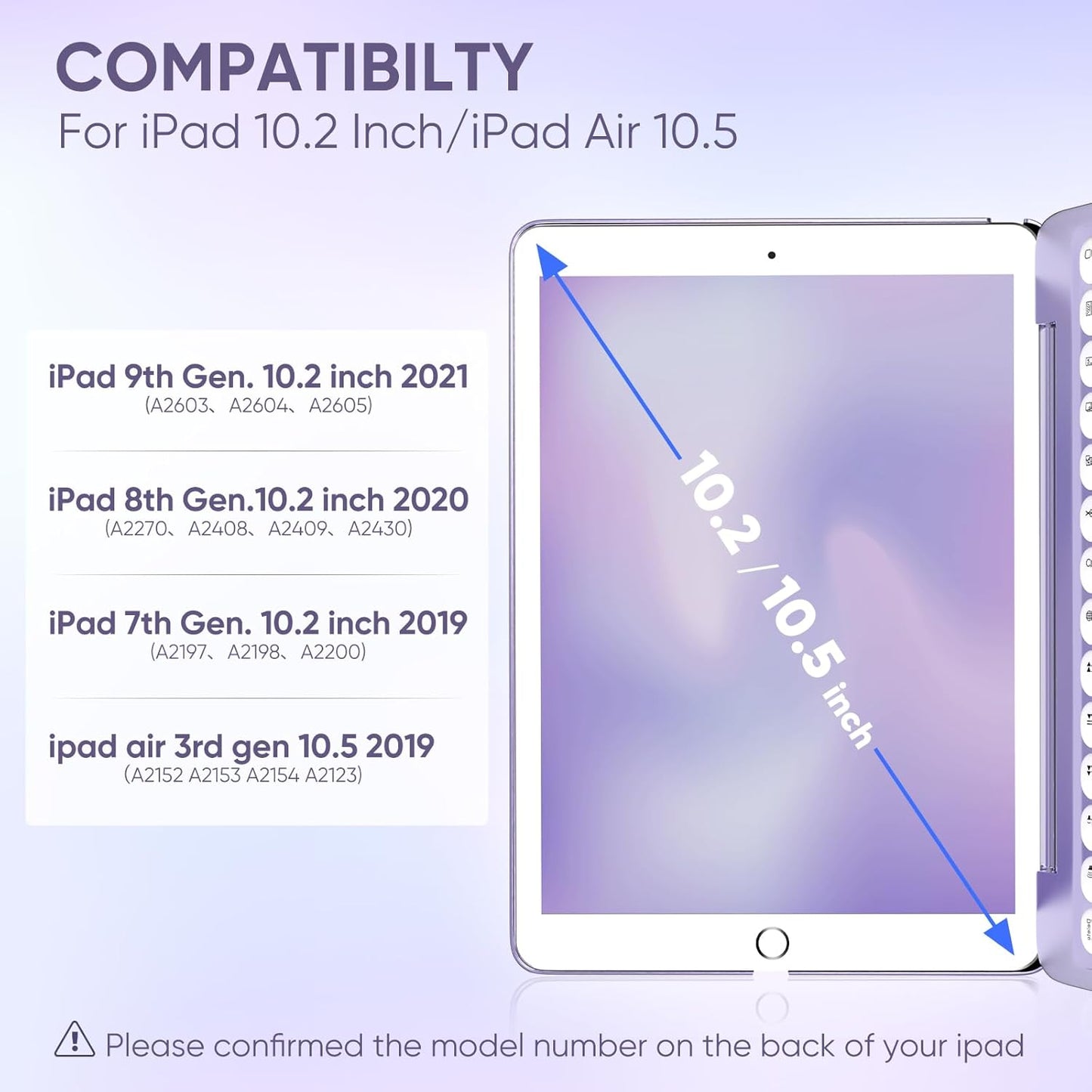 Funda iPad de 9/8/7 gen con teclado Bluetooth 10.5" (USADO)