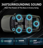 Subwoofer y amplificador para automóvil de 1600 W, luz RGB (USADO)