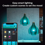 Philips Hue, Focos Inteligentes RGB, A19 10.5W, Hue Bridge Comp. con Alexa