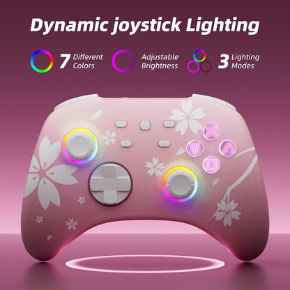 Control Gamer Switch Mytrix Bluetooth RGB Turbo Rosa