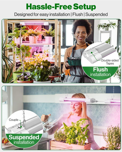 Luz LED de crecimiento, 1 pie, para plantas de interior, enlazable.