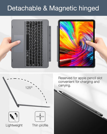 Funda de teclado desmontable para iPad Pro 12.9", DOQO.(USADO).