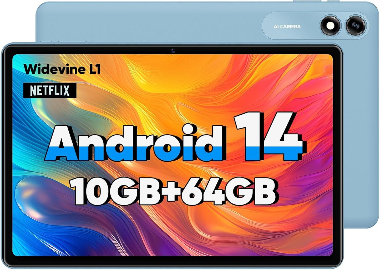 Tableta Android 10.1" cámara dual  BT5.0 con funda incluida (USADO)