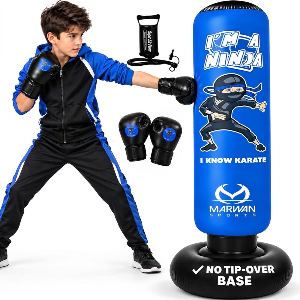 Saco de Boxeo Inflable Marwan Sports Ninja 63 Pulgadas Niños