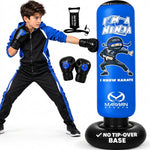 Saco de boxeo inflable azul Ninja de 63 pulgadas para niños