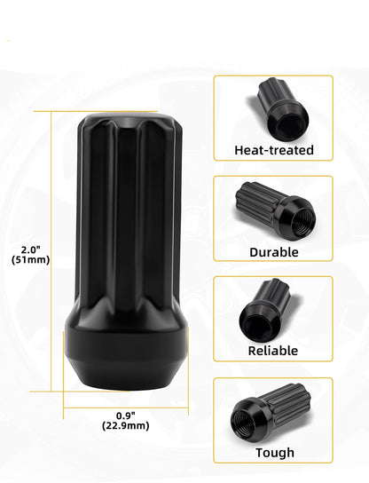 Juego de tuercas para RAM 1500, 2012-2018, negras con llave.