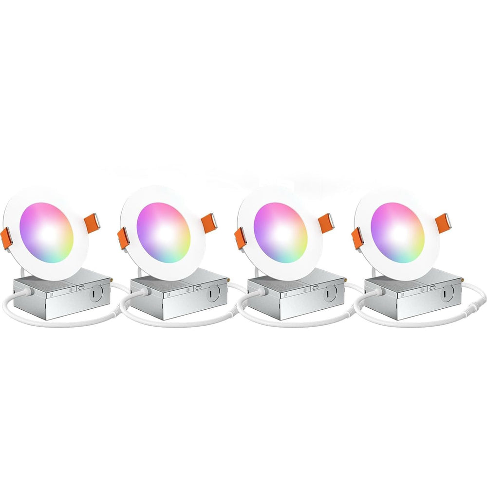 Amico Paquete de 4 luces LED empotrables 4"