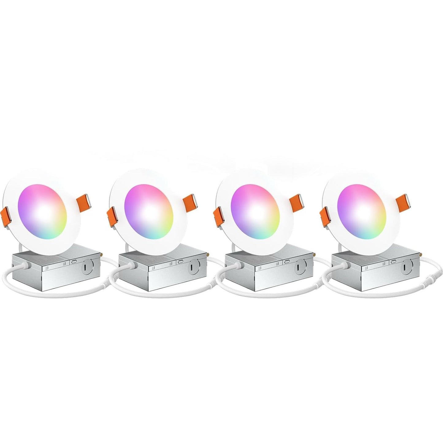 Amico Paquete de 4 luces LED empotrables 4"