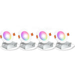 Amico Paquete de 4 luces LED empotrables 4"