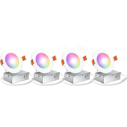 Amico Paquete de 4 luces LED empotrables 4"