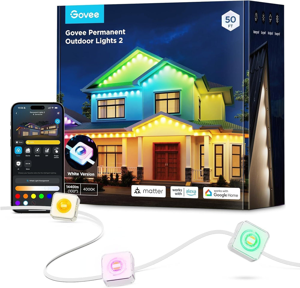 Luces permanentes para exteriores Govee H705D, RGBIC, IP67