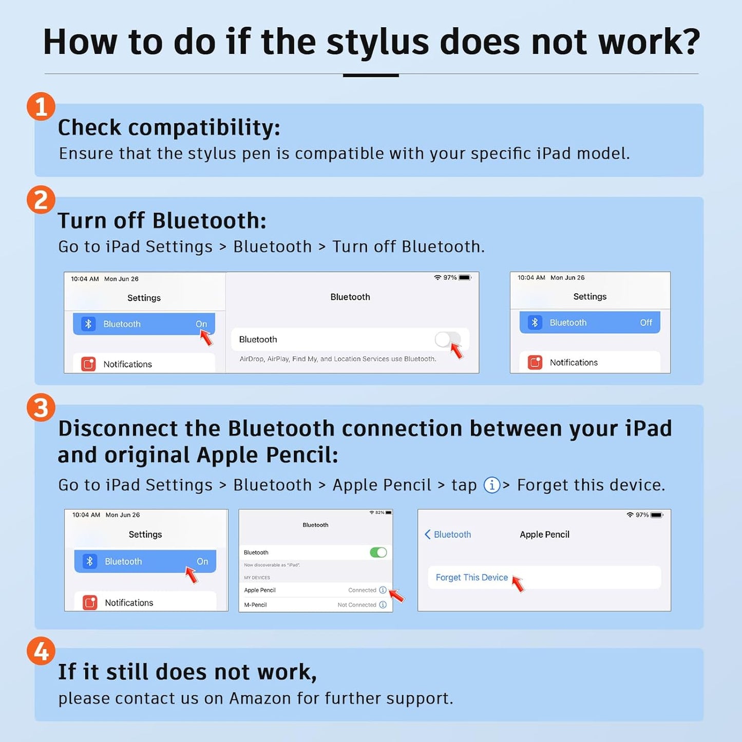 Lápiz óptico para iPad, Palm Rejection, Pro, Air, Mini.