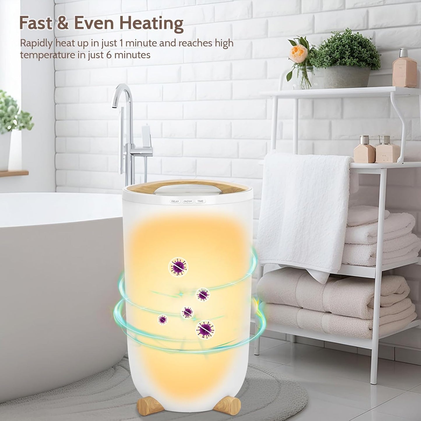 Keenray - Calentador De Toallas, Temporizador, Bloqueo Ninos