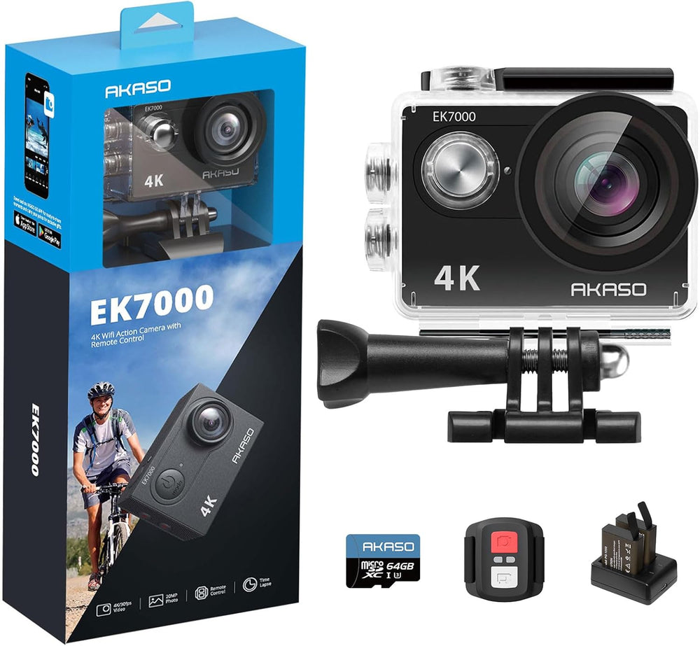 Cámara Deportiva 4K, Acuática Sumergible 30M, Control Remoto 2.4G.