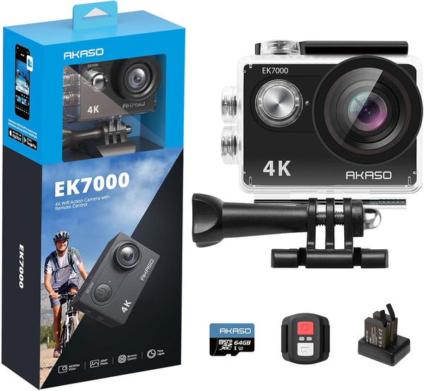 Cámara Deportiva 4K, Acuática Sumergible 30M, Control Remoto 2.4G.