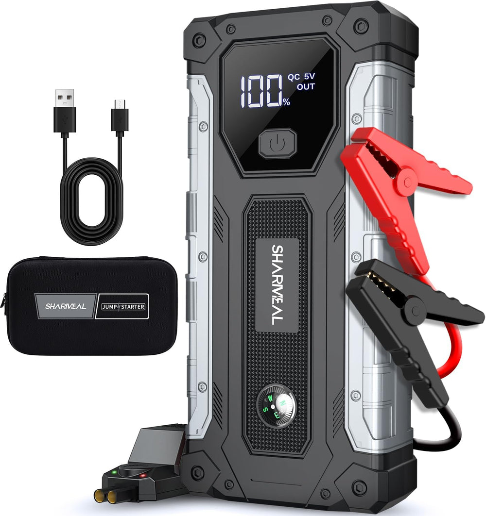 Arrancador de coche de 3000A, Sharmeal GL985, portátil con luz LED.