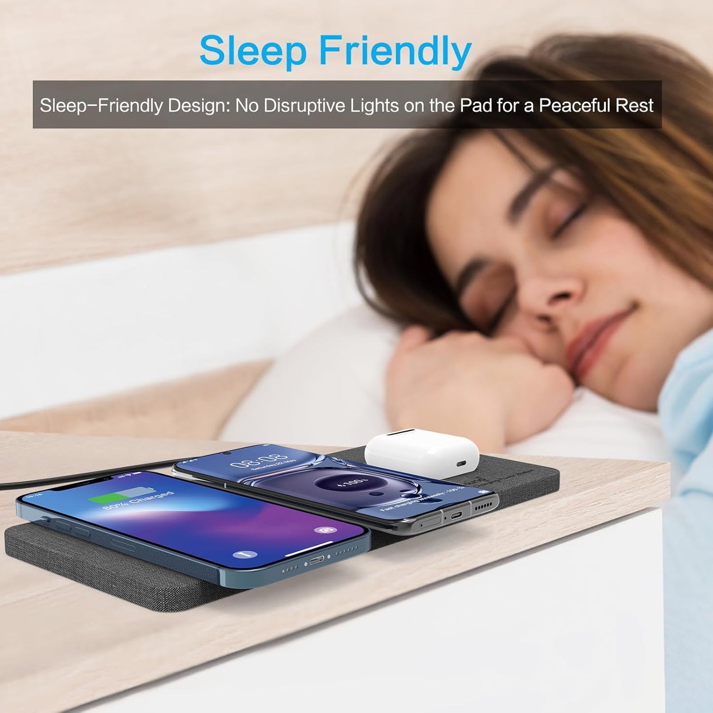 ZealSound Cargador inalámbrico Triple, Almohadilla de Carga inalámbrica con certificación.