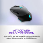 Mouse inalámbrico para Juegos, Alienware AW610M, 16000 dpi.