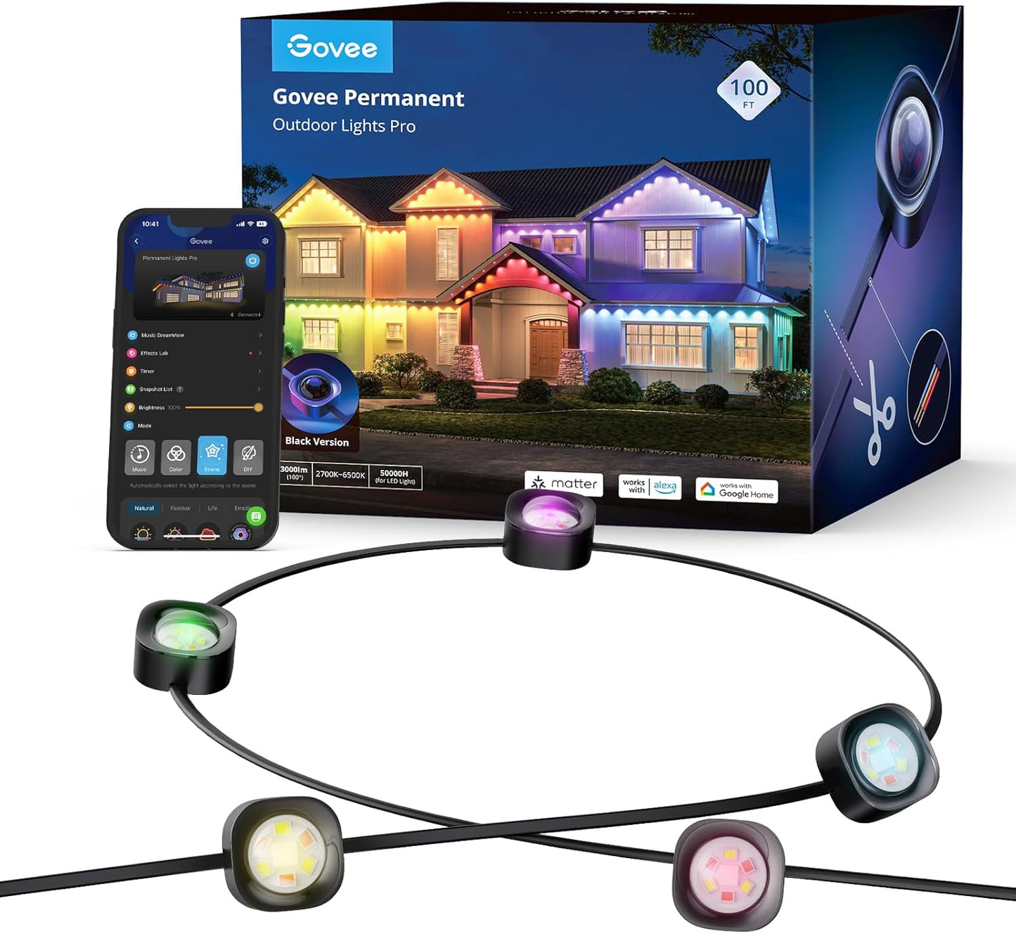Luces permanentes para exteriores, IP67 impermeable, GOVEE.