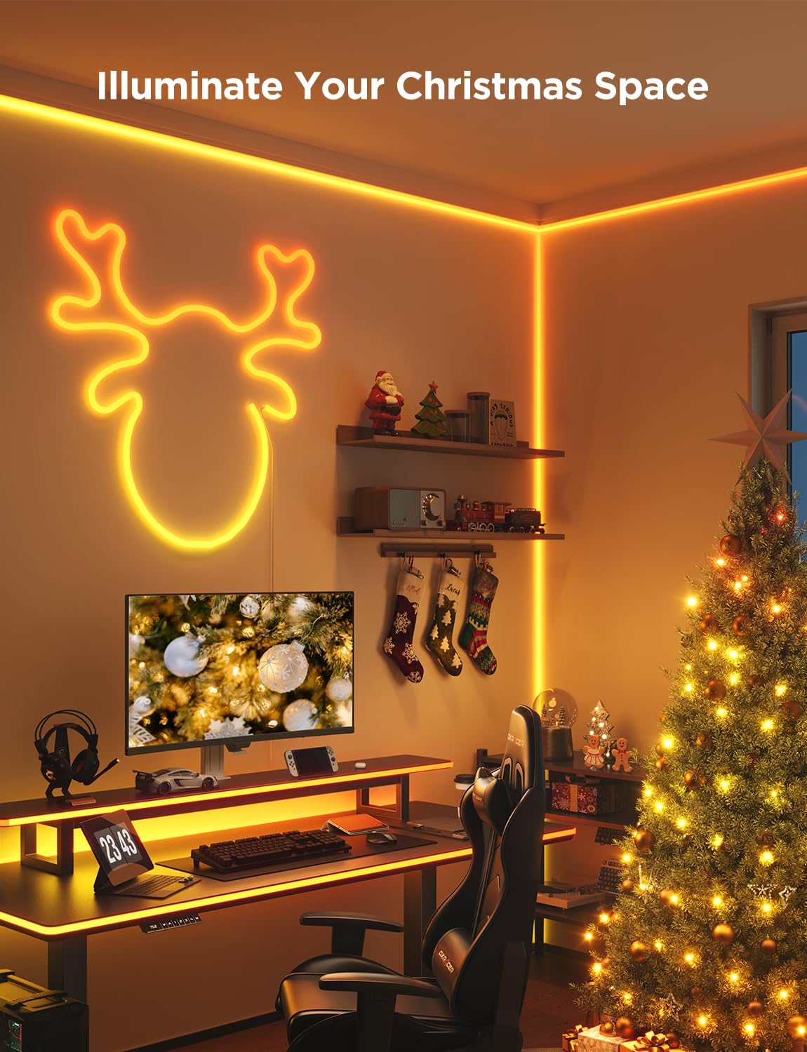 Luces de neón, LED Smart, Govee, Rope light 2, cable blanco.