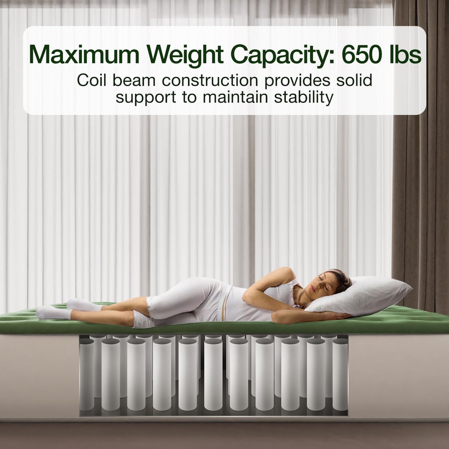 Colchón de aire Queen con bomba incorporada. ZEARNA