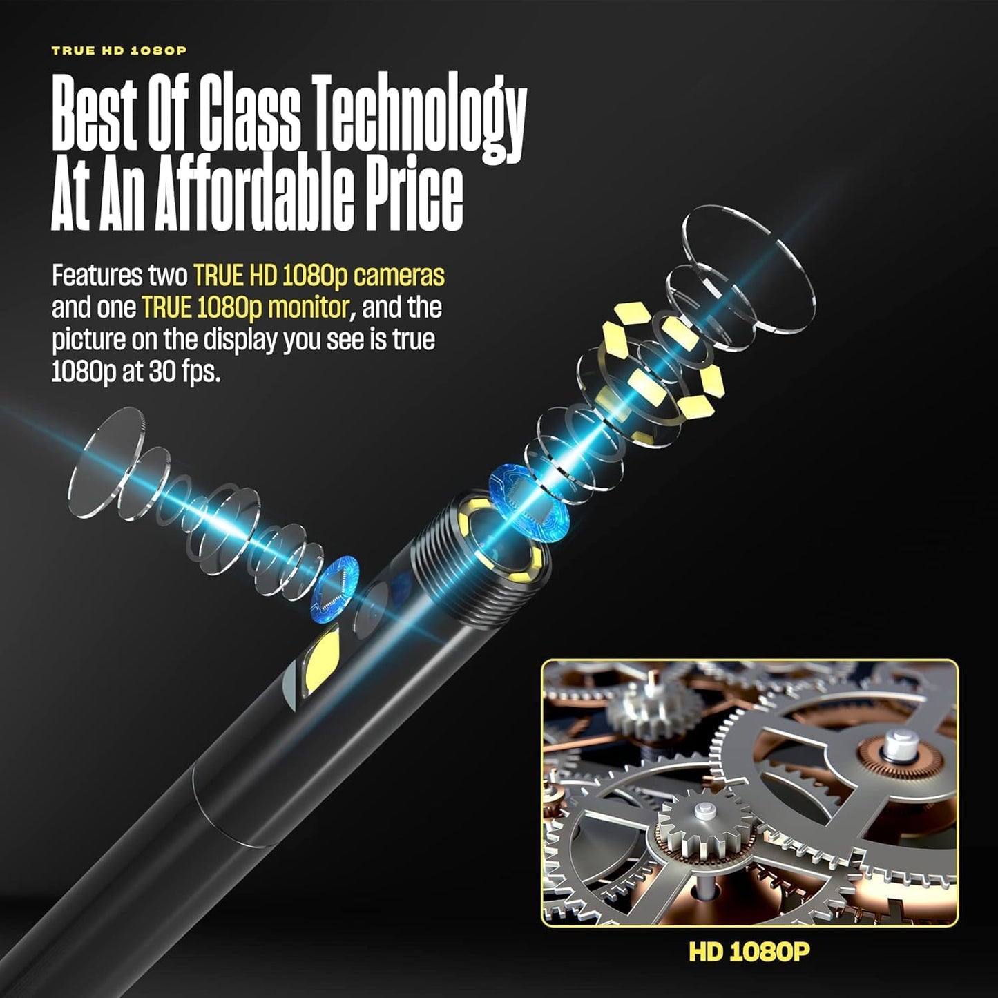 Cámara endoscópica, Cable flexible e impermeable, (USADA).