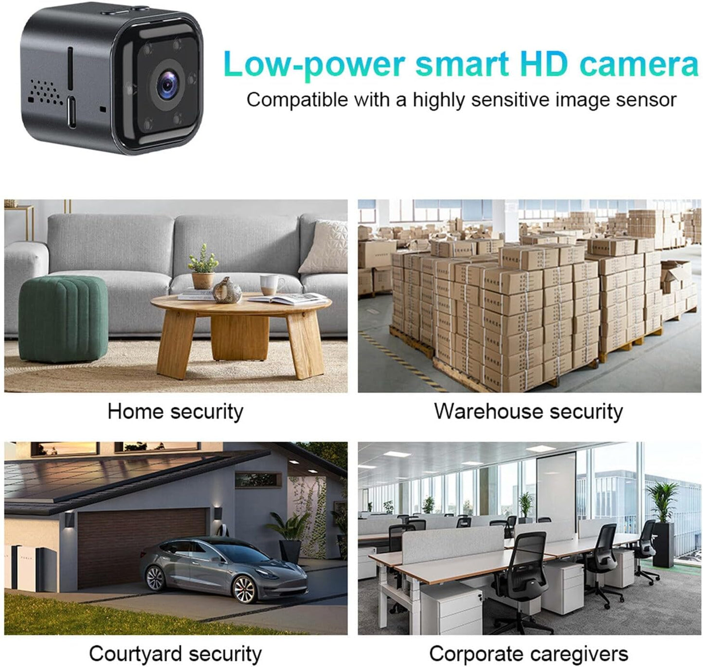 cámara WiFi Inteligente HD, visión Nocturna, intercomunicador.